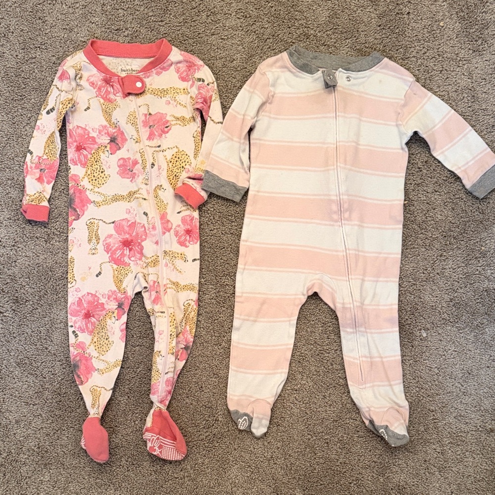 Floral and Striped Baby Girl PJ Bundle
